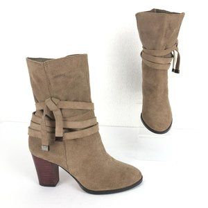 Saks Fifth Avenue Saxon Brown Suede Booties Sz 8M